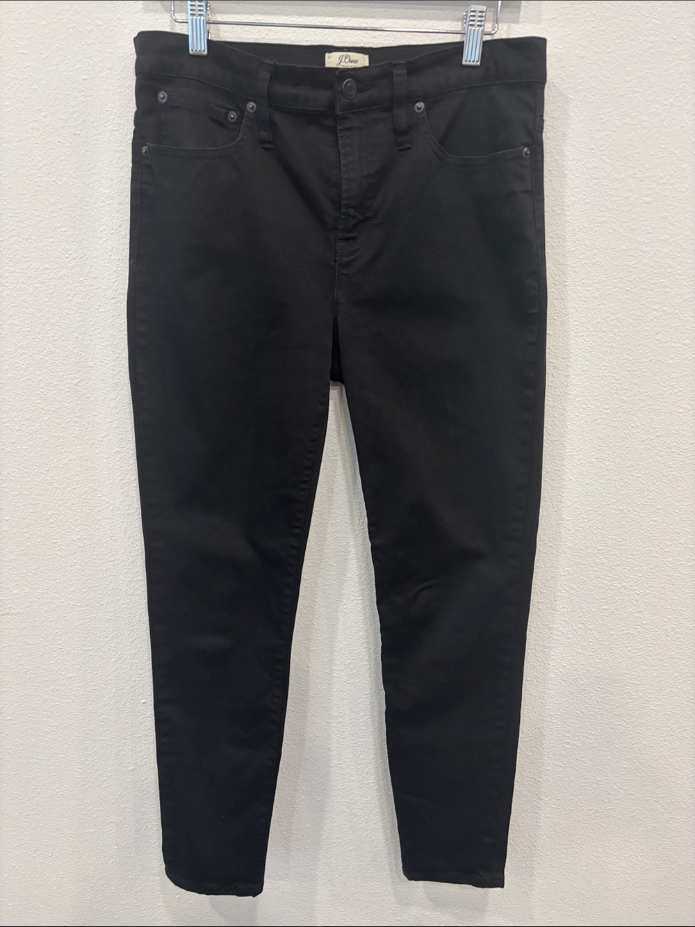 J. Crew Women’s High-Rise Toothpick Jeans in Black Size 30